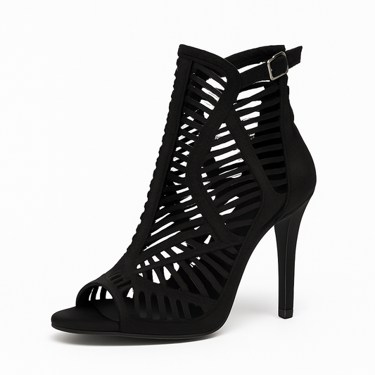 Bottine à Talon en Mesh Noire