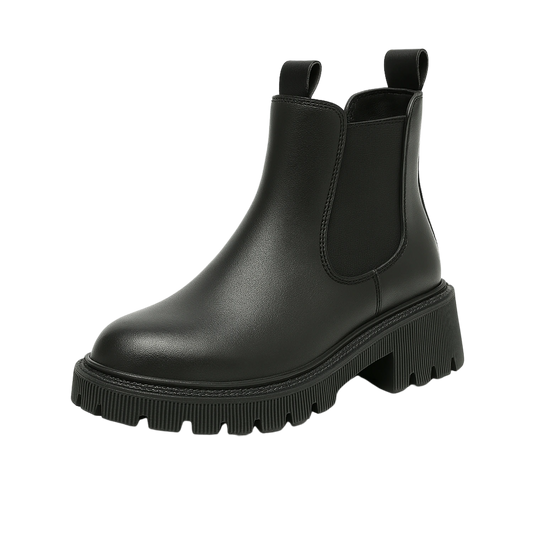 Bottine Chelsea en Cuir et Talon Carré