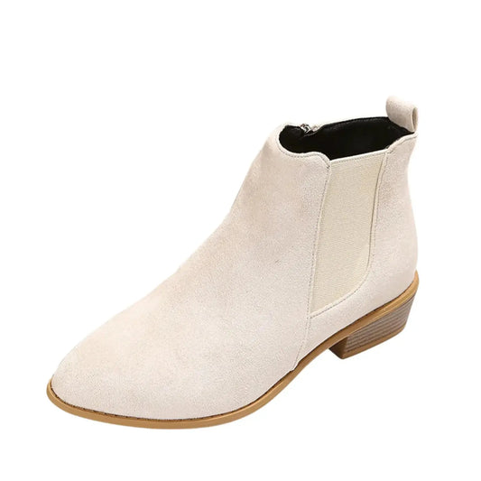 Bottine Pointue En Coton - Beige